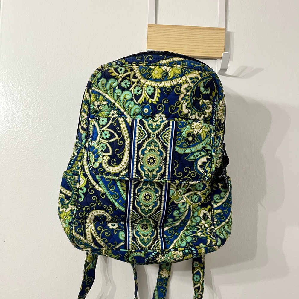 Vera Bradley Blue and Green Patterned Backpack